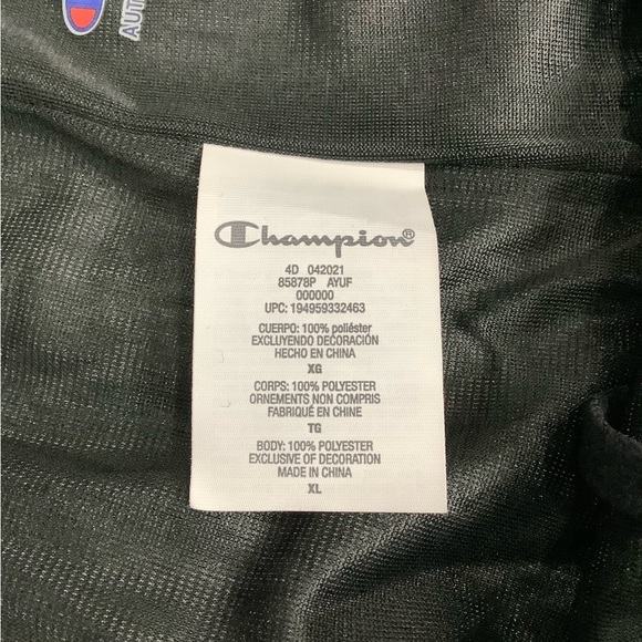 Mens Champion XL 40 - 42 Shorts Logo Black Red Basketball Jersey Mesh Drawstring - Picture 9 of 10